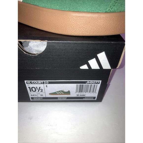NEW ADIDAS VL Court 2.0 Men\'s Size 10.5 Green/White JH5077 NEW main image 8